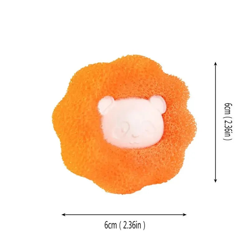 Dimensions de l’attrape-poils orange : 6 × 6 cm