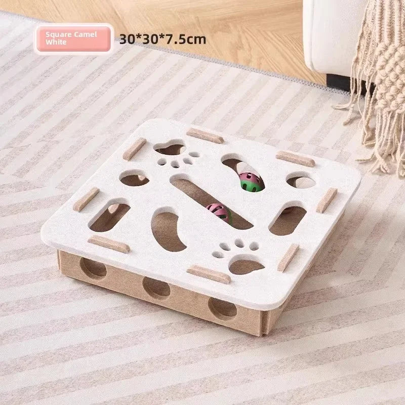 Boîte de jeu en feutre carrée, coloris camel