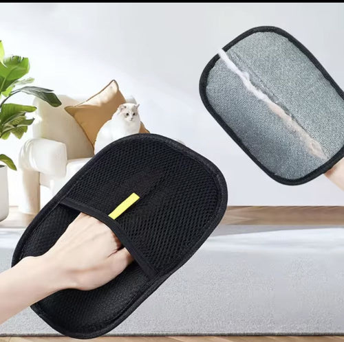 Gant anti-poils pour animaux, un chat en arrière-plan