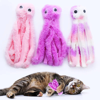 Pieuvre en peluche pour chat