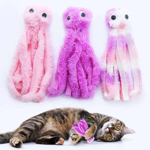 Pieuvre en peluche pour chat